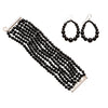 JAN LOGAN TEAR EARRINGS AND EIGHT ROW BRACELET